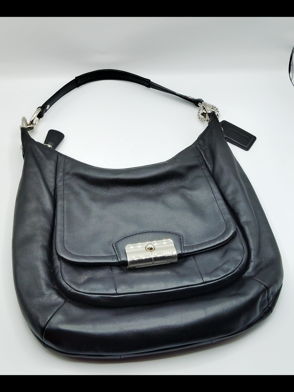 Vintage Coach  Black Leather Shoulder Bag